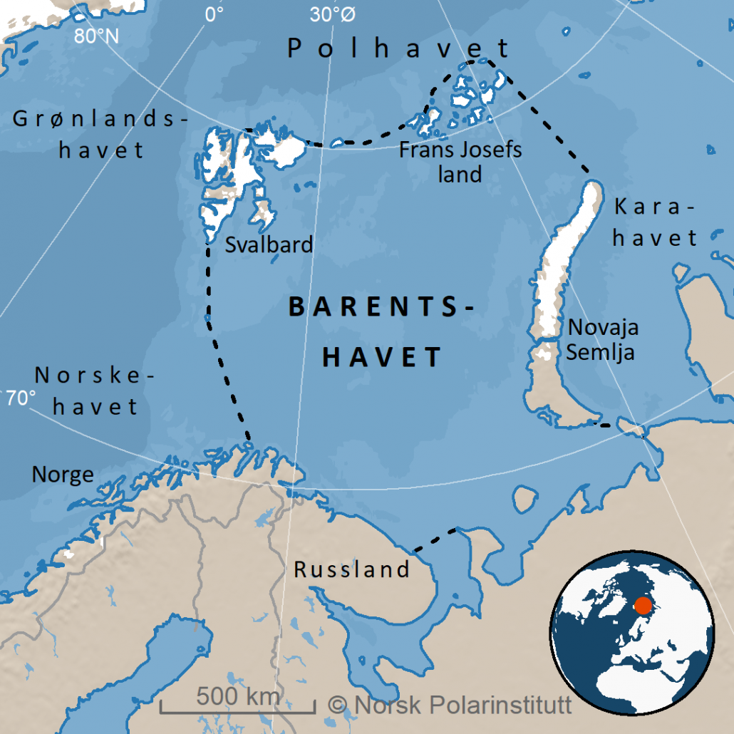 Баренцево море на карте мира