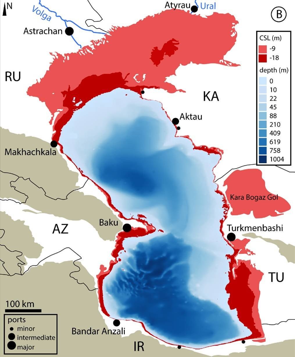 Уровень Каспийского моря