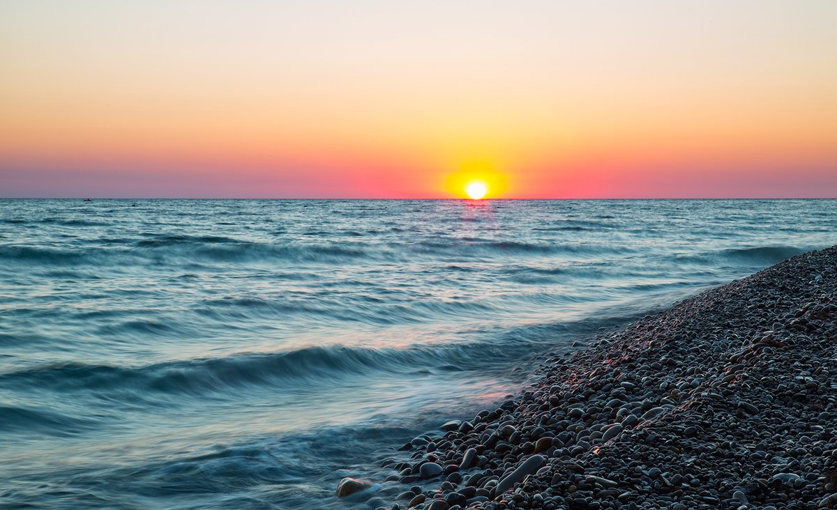 Сочи море пляж закат