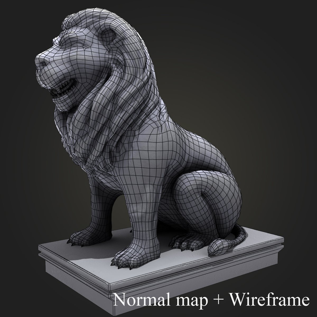Сидячий Лев 3d модель
