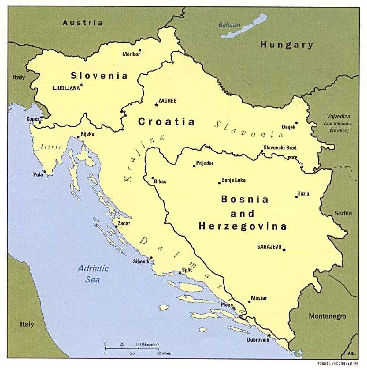 Политическая карта Югославии