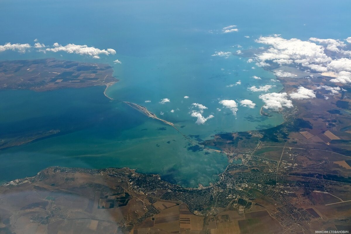 Крымский мост вид с самолета