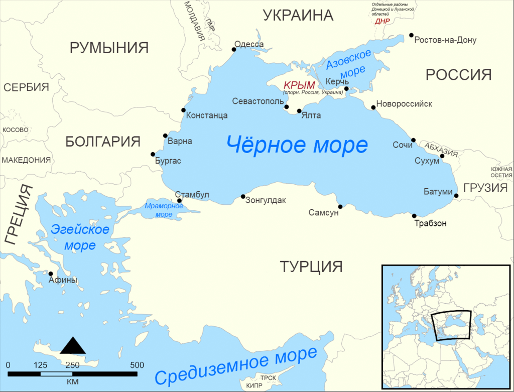 Карта морей мраморное море