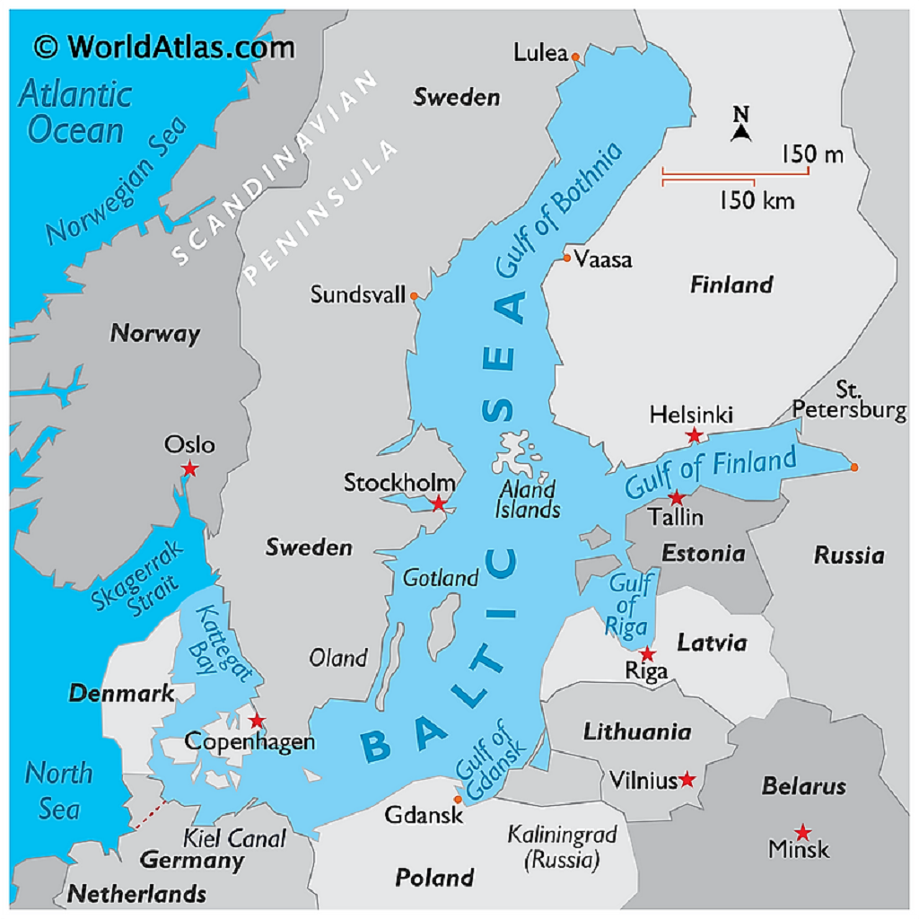Очертание Балтийского моря