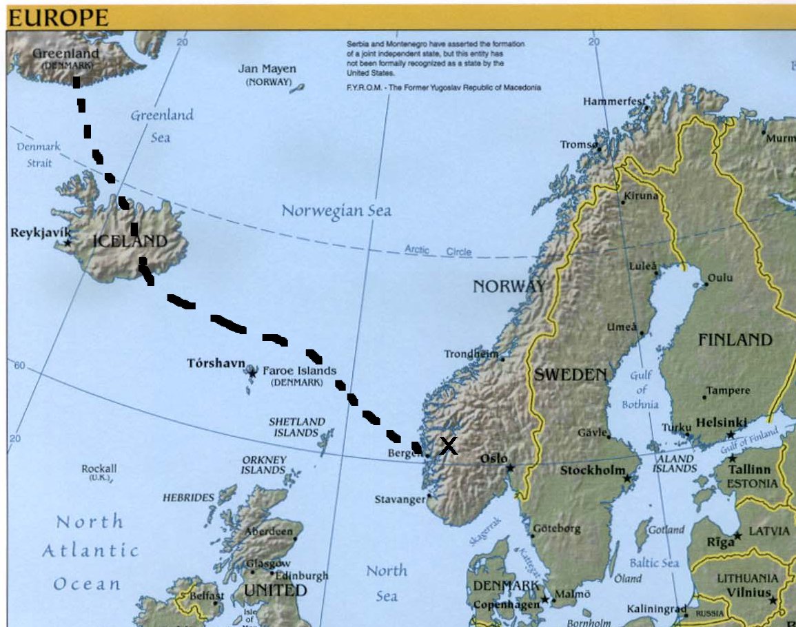 Норвежское море на карте