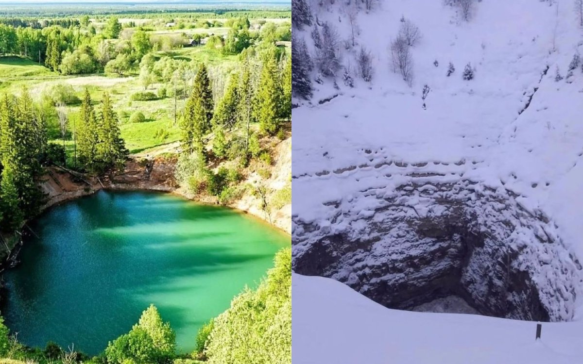 Карстовое озеро морской глаз