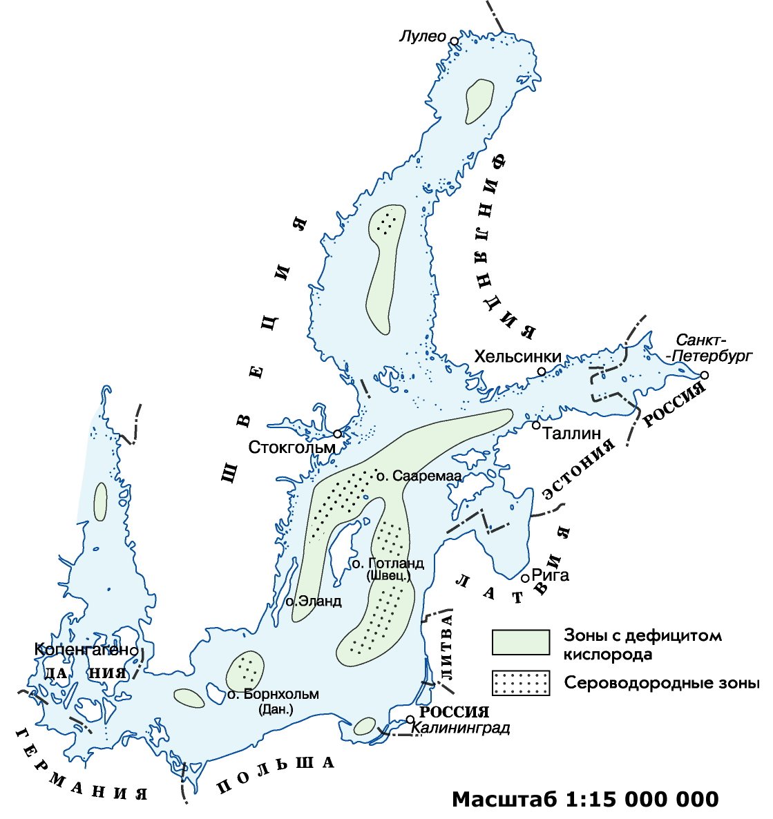 Карта течений Балтийского моря
