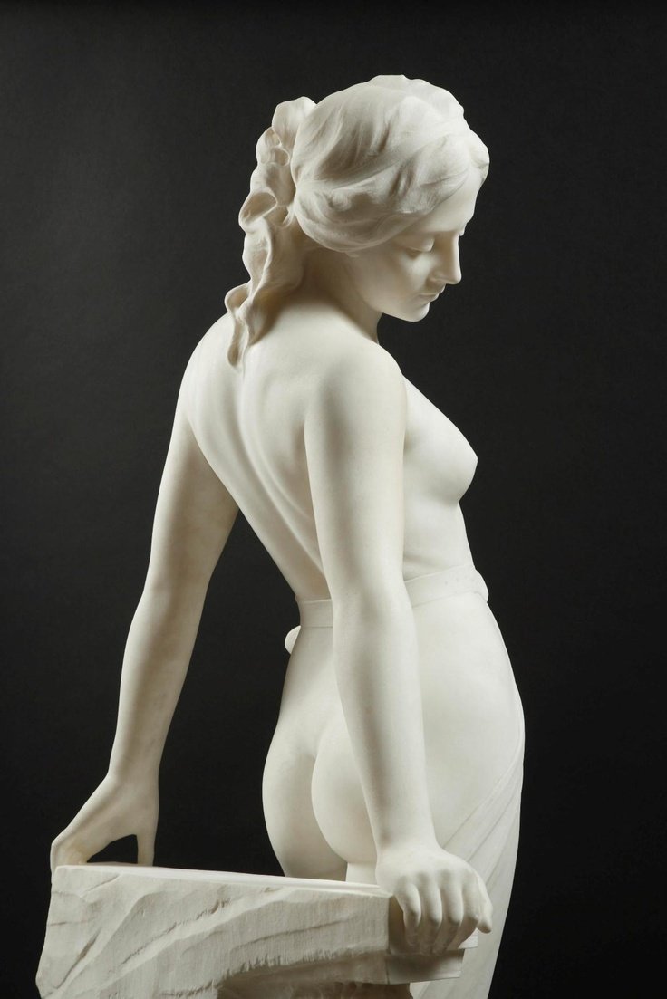 Emilio Fiaschi (1858-1941). Veiled female nude.