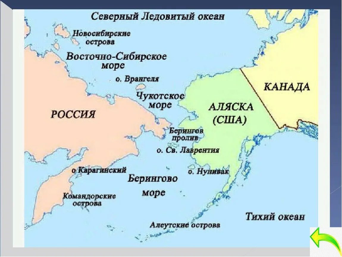 Берингово море на карте