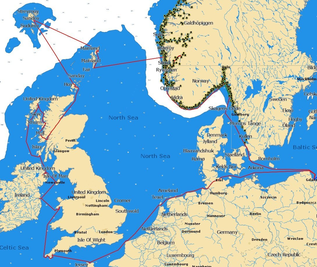 Кельтское море на карте Европы