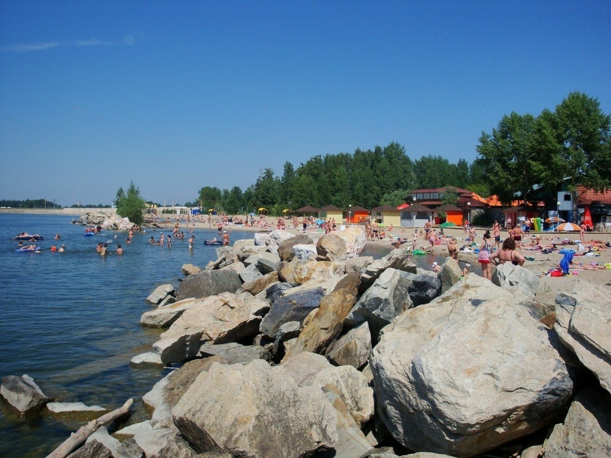 Обское море пляж Академгородка
