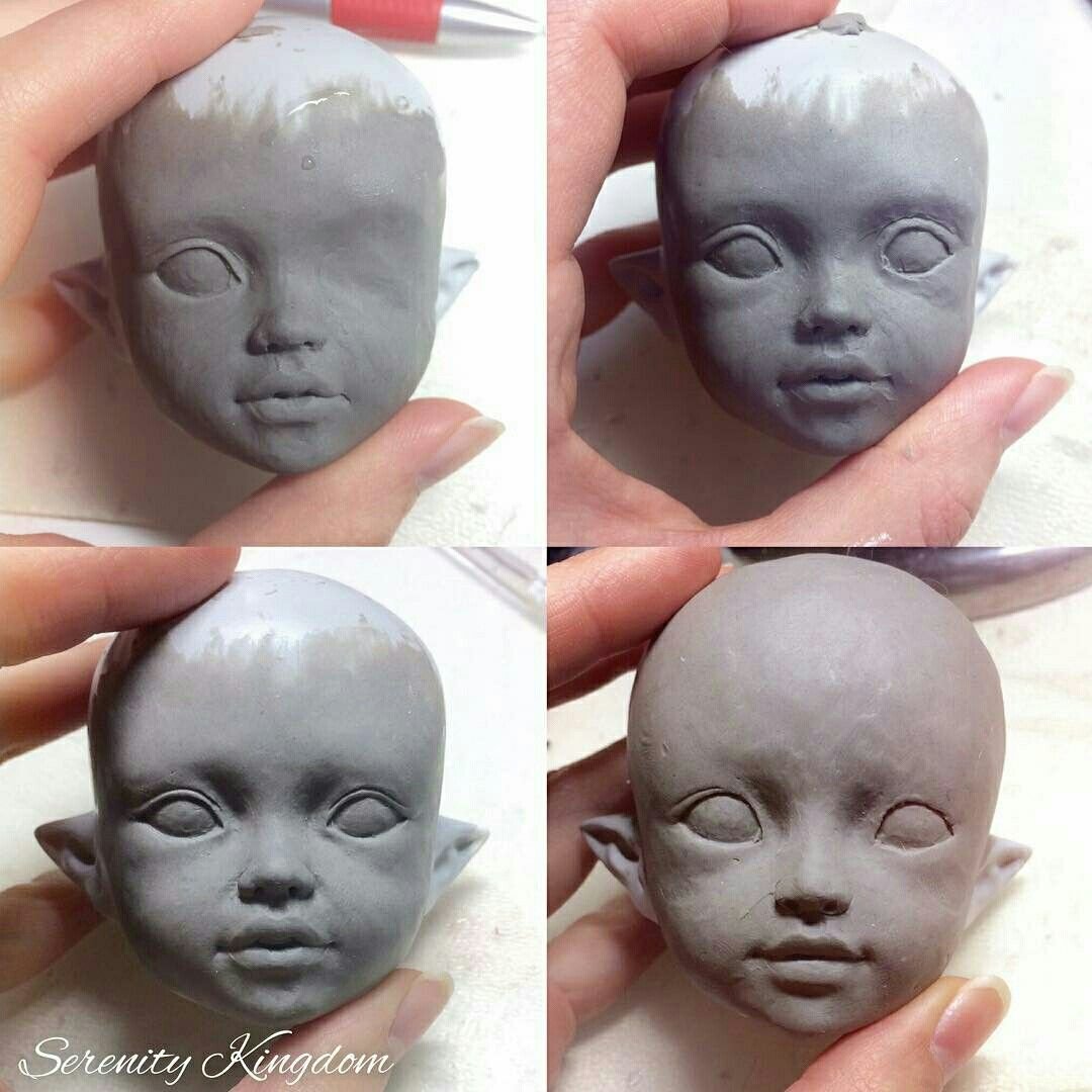 Лепка головы куклы