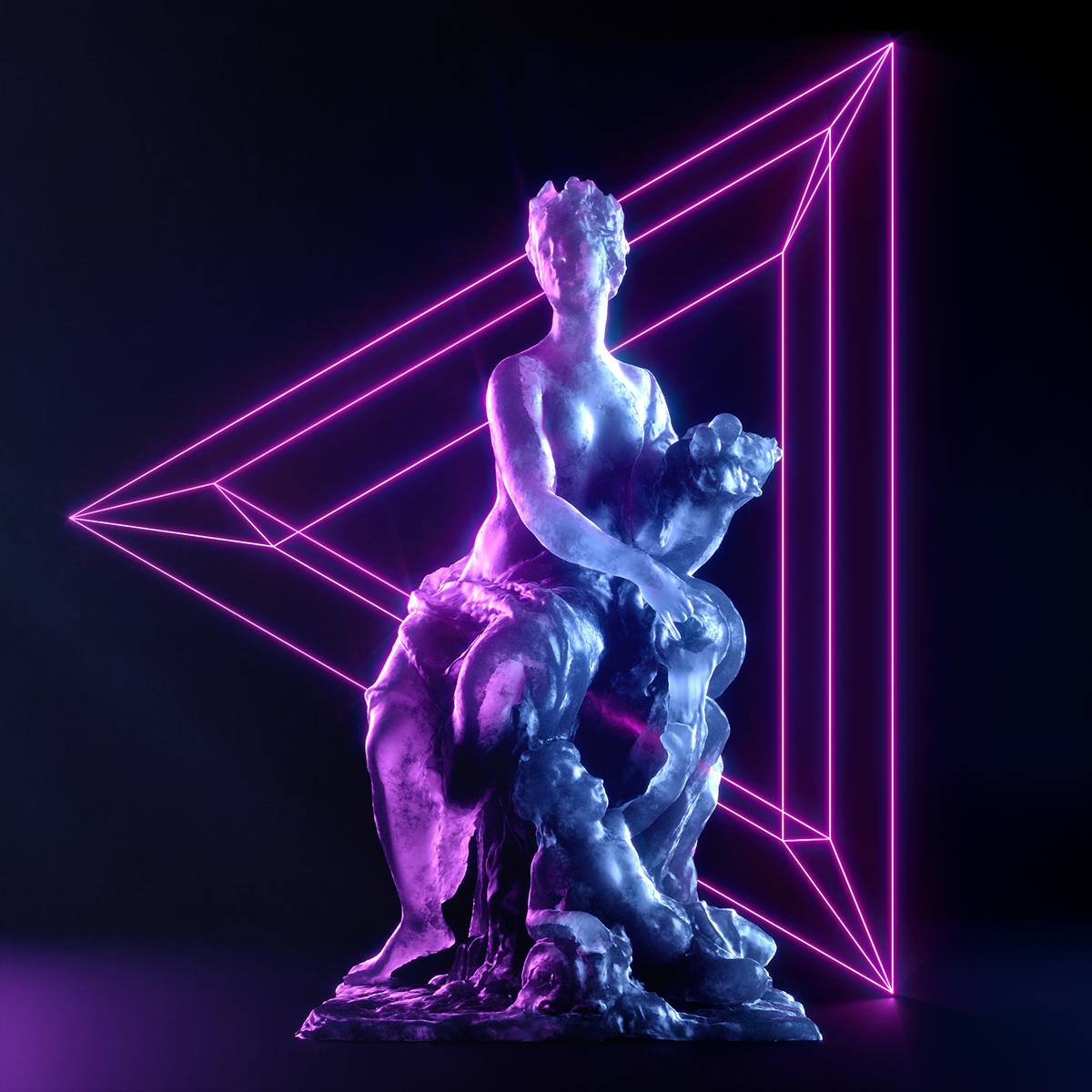 Vaporwave aesthetic скульптура киберпанк