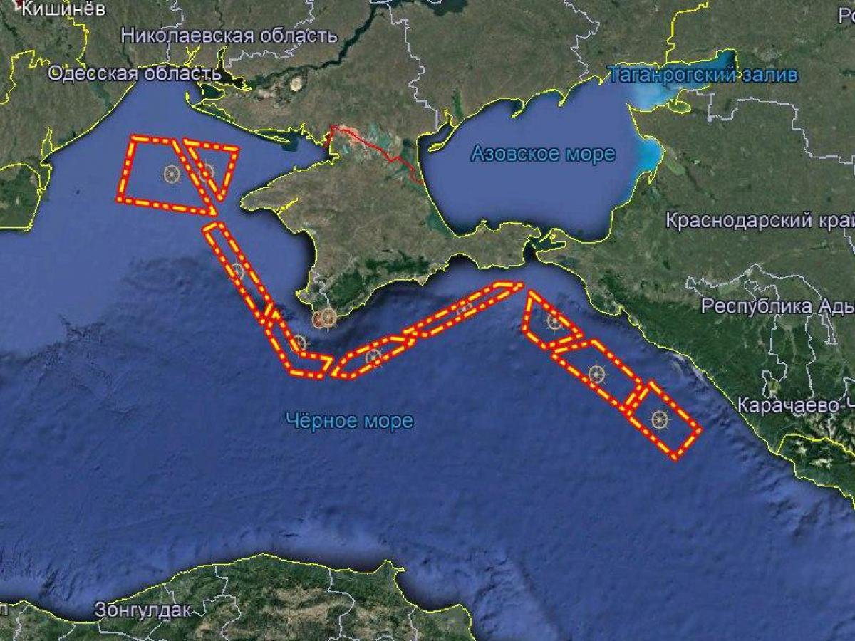Водные границы России в черном море
