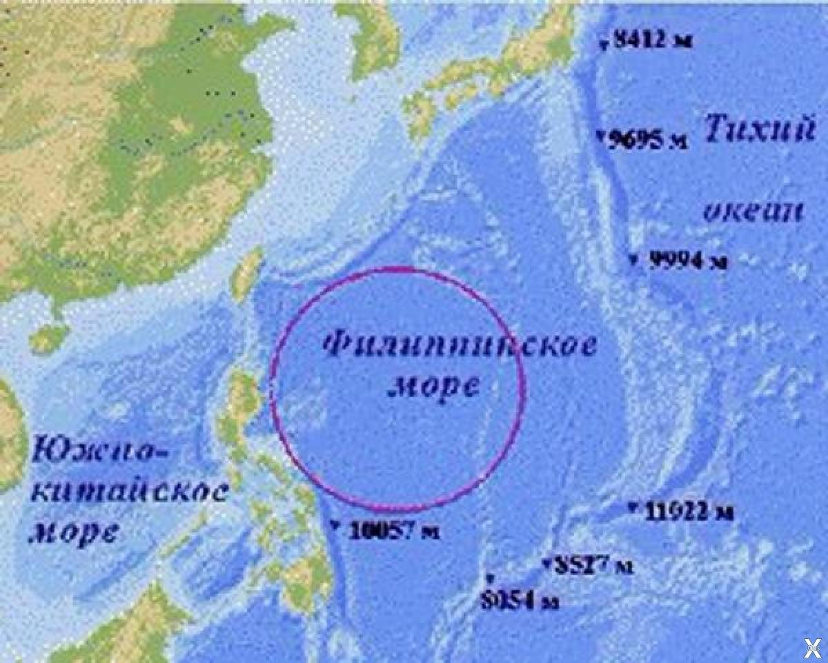 Филиппинское море на карте мира показать