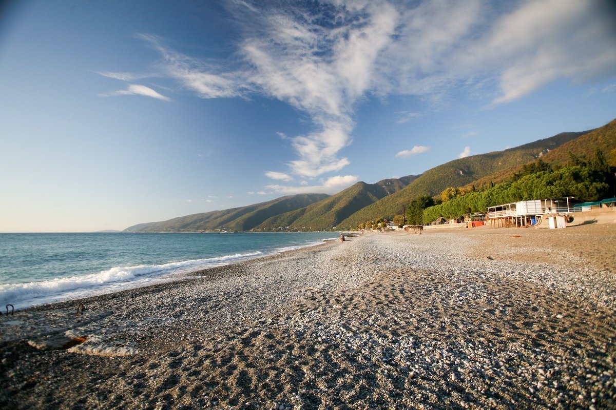 Абхазия Гагры море пляж