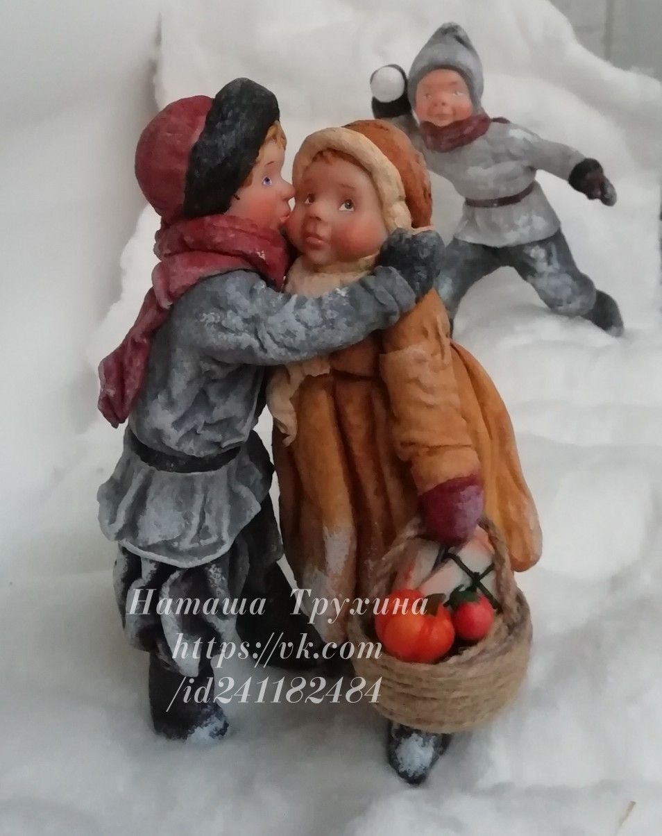 Ватная игрушка школьники