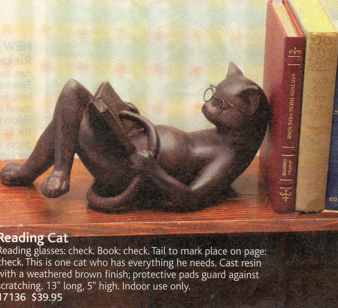 Кот с книгой статуэтка
