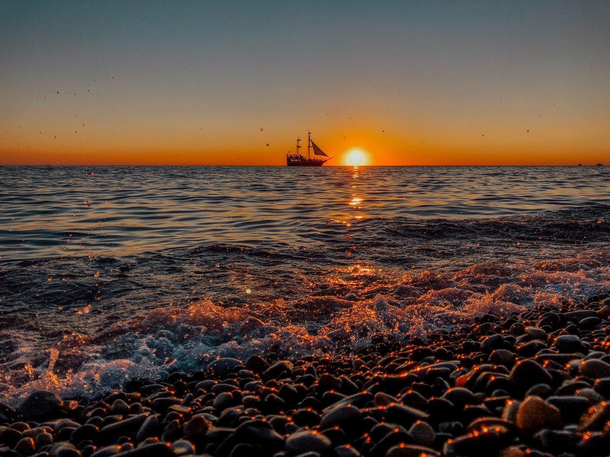 Закат на море