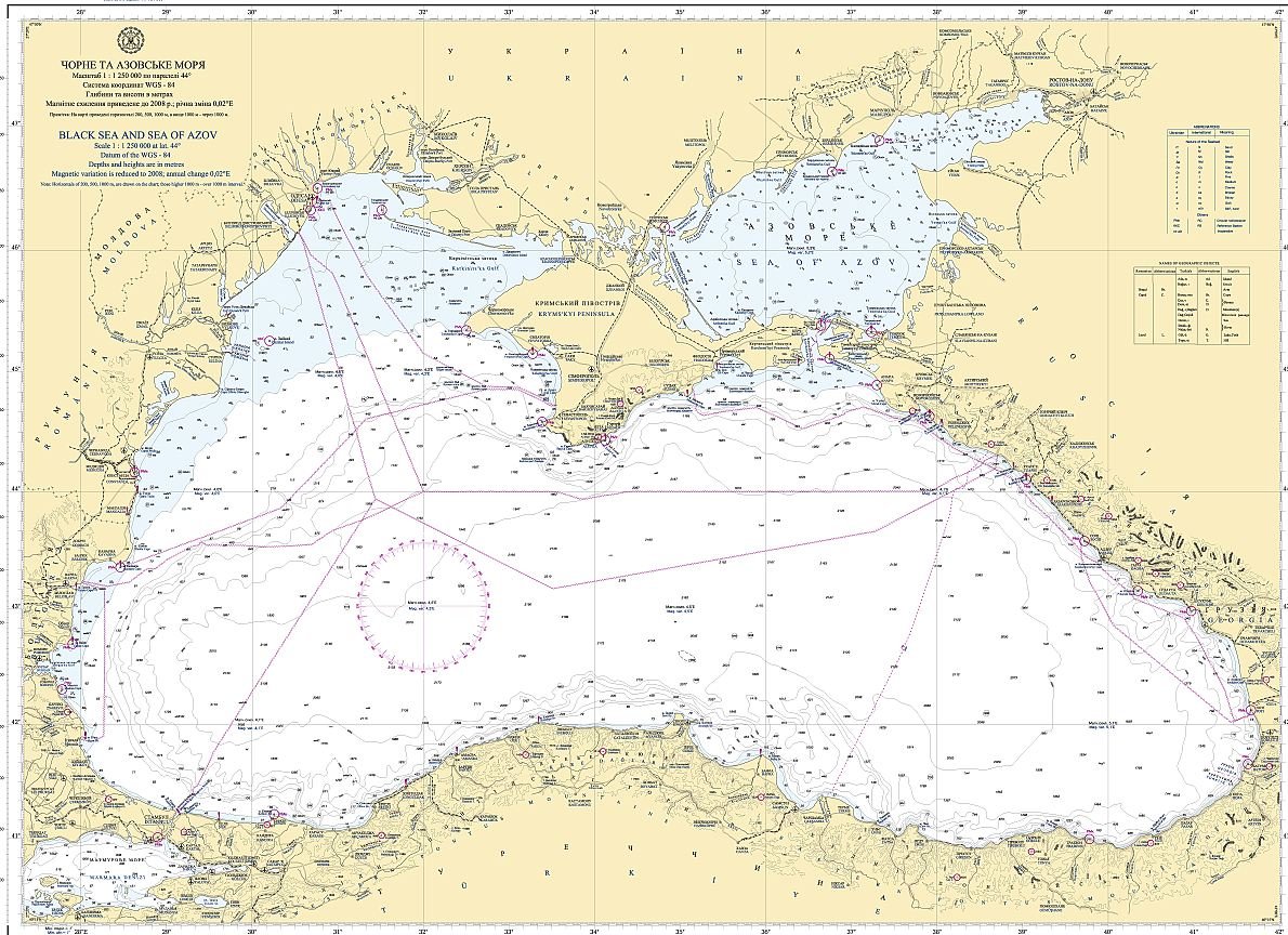 Морская навигационная карта черного моря
