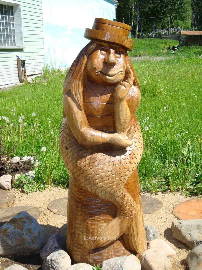 Деревянные фигуры для сада