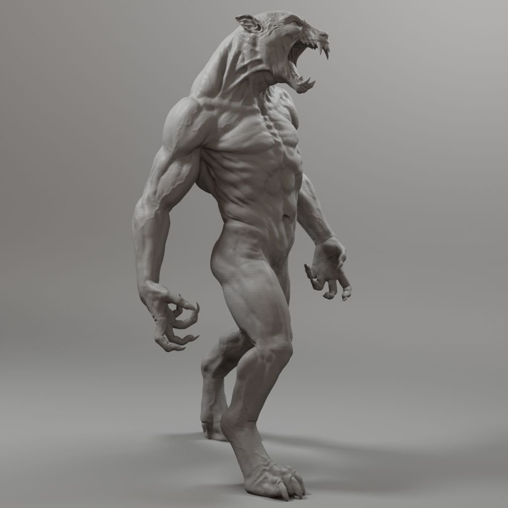 Скульптинг оборотень Werewolf