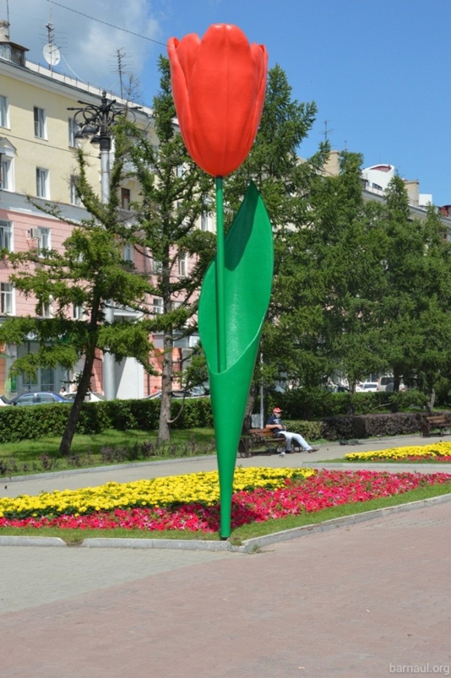 Элиста парк Дружба тюльпаны