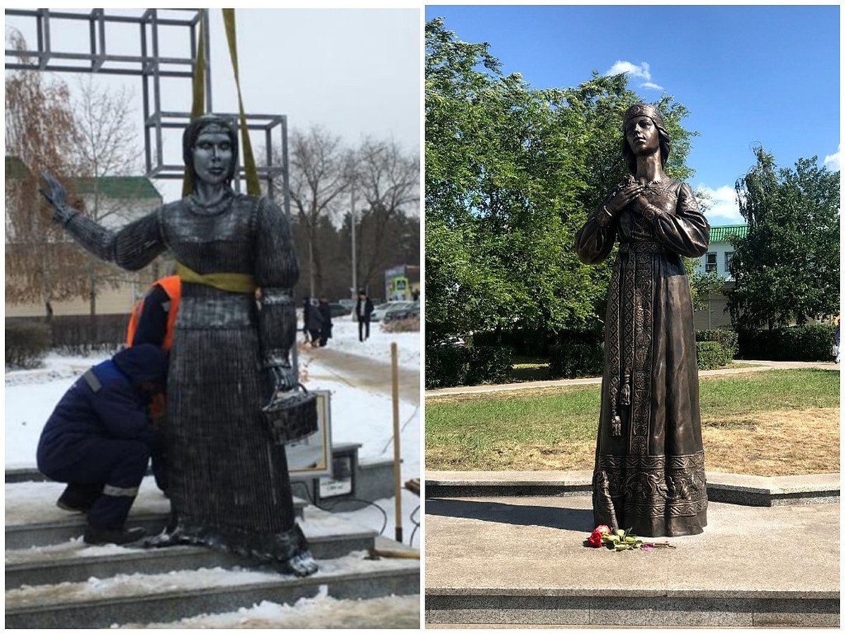 Новая статуя Аленки в Нововоронеже