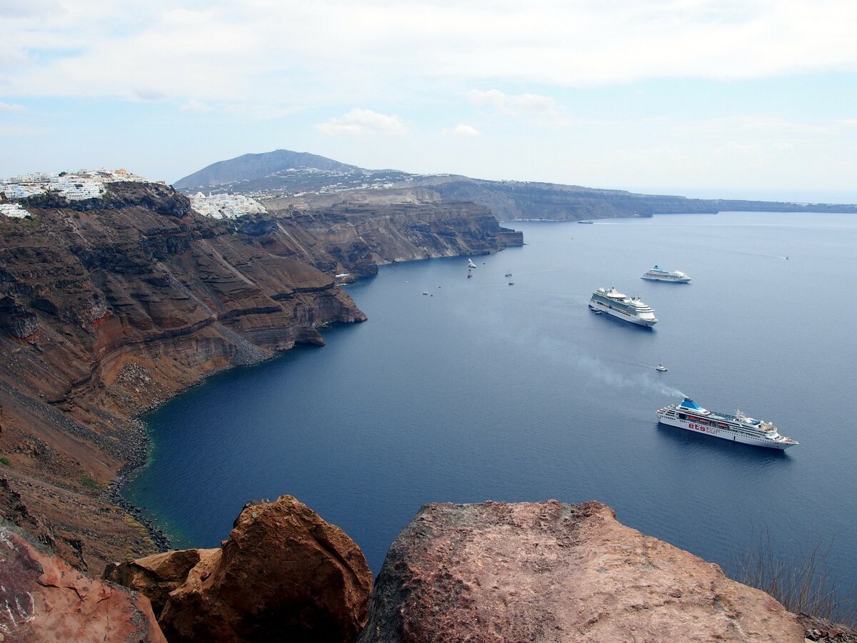 Вулкан Санторин, расположенного в Эгейском море