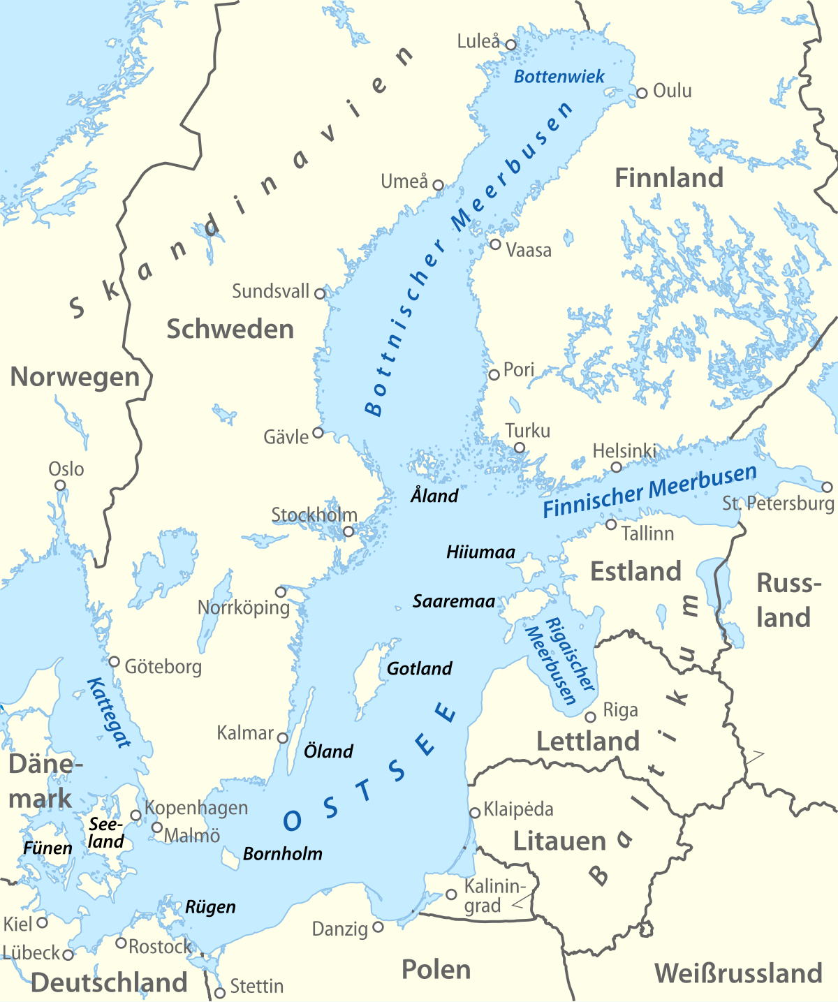 Балтийское море на карте