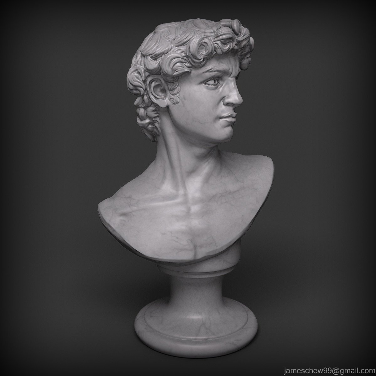 Бюст Давида Микеланджело 3d