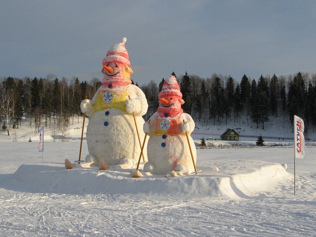 Снежные фигуры Снеговик