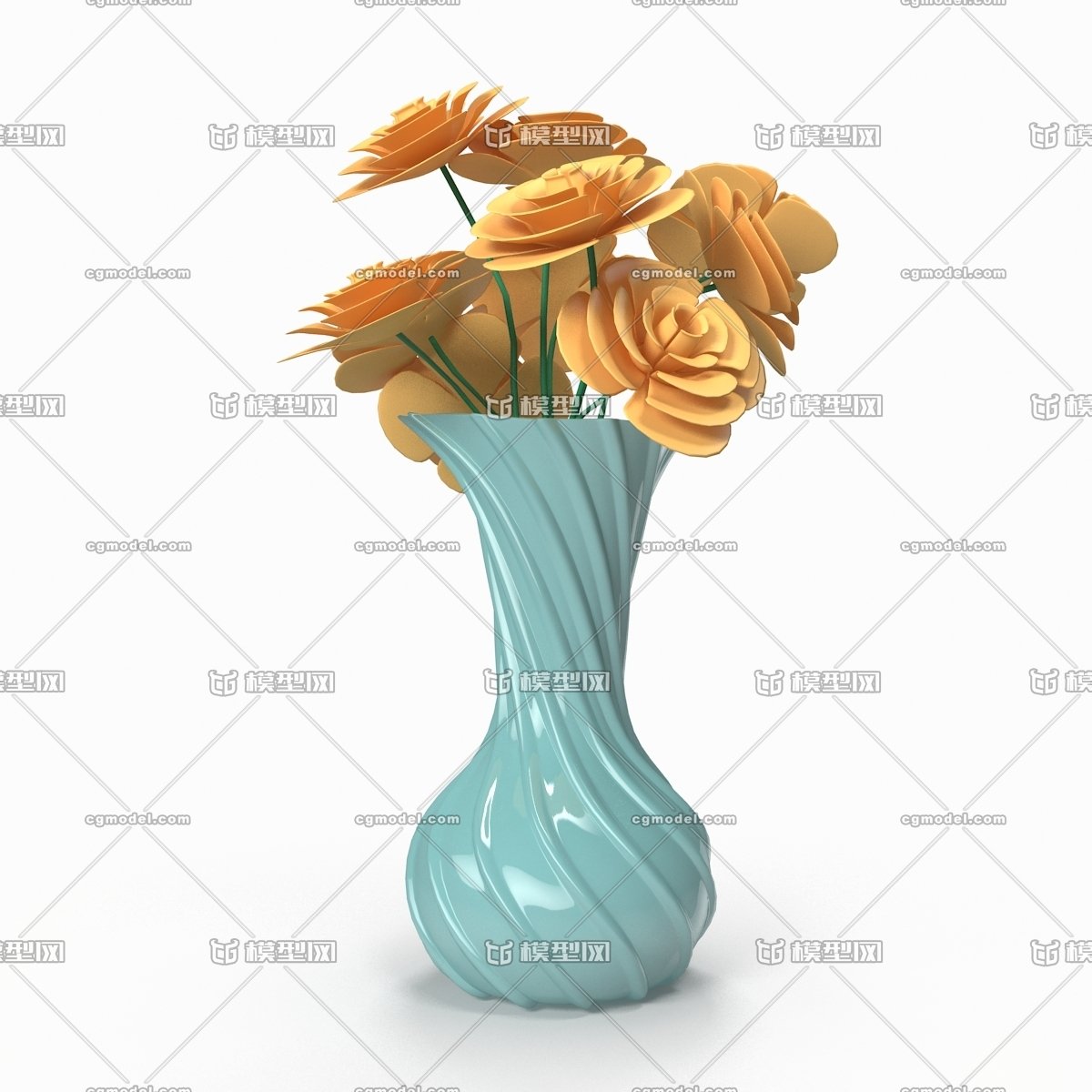Ваза с цветами 3d