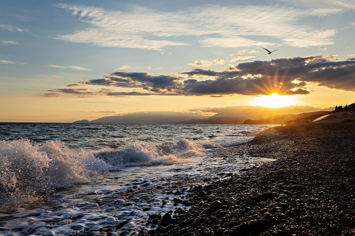 Крым Алушта закат