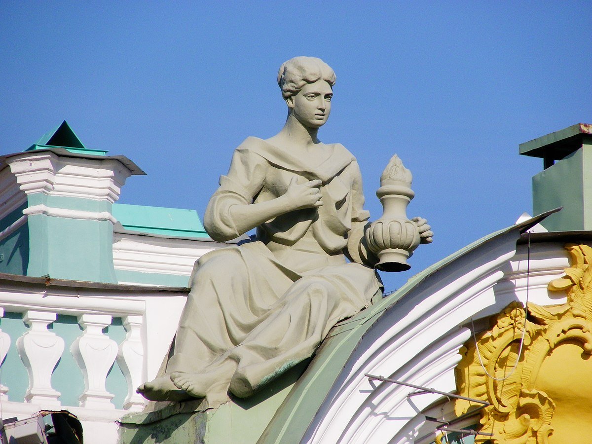 Эрмитаж Санкт-Петербург статуи на крыше