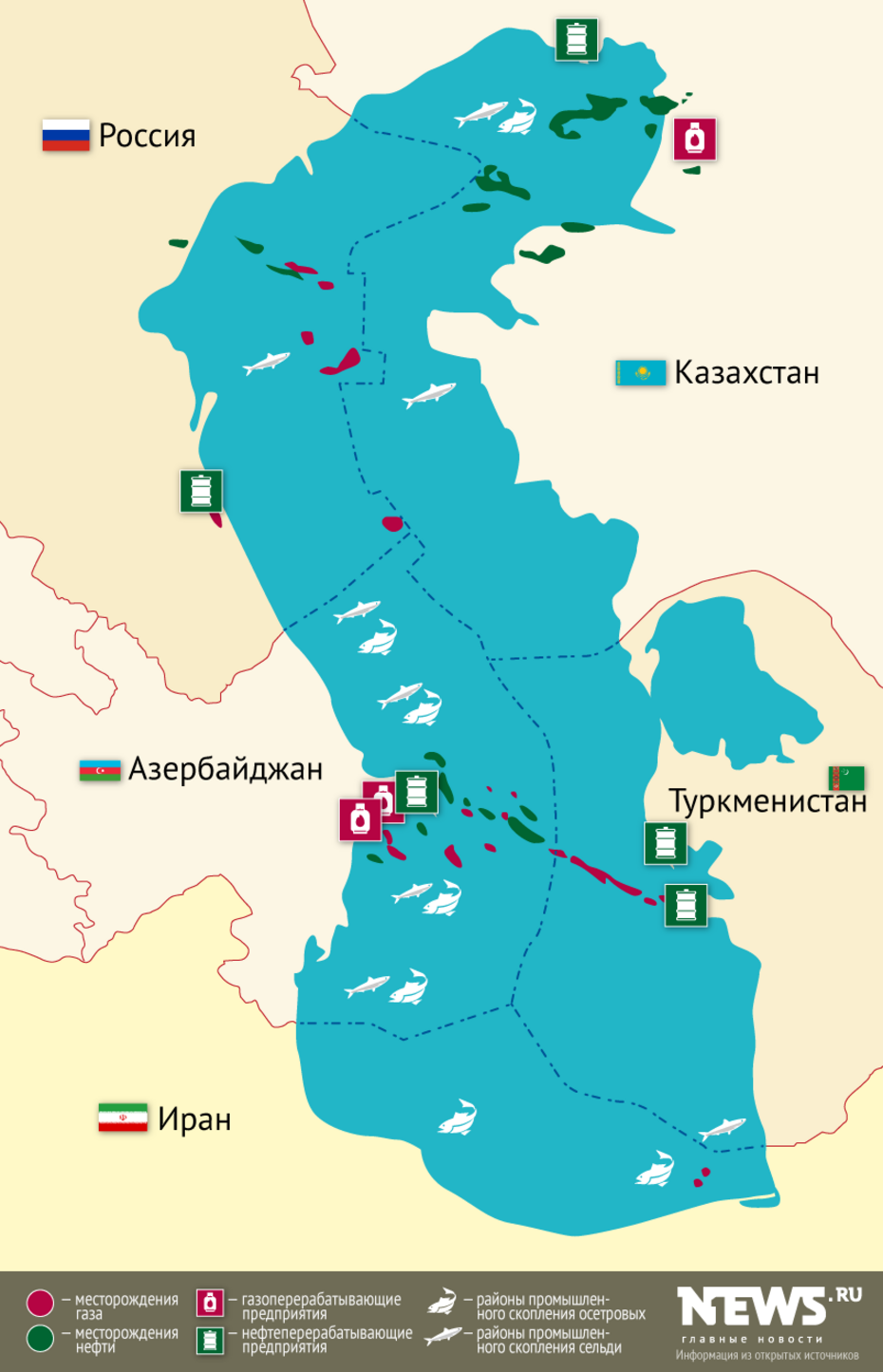 Граница России на Каспийском море карта