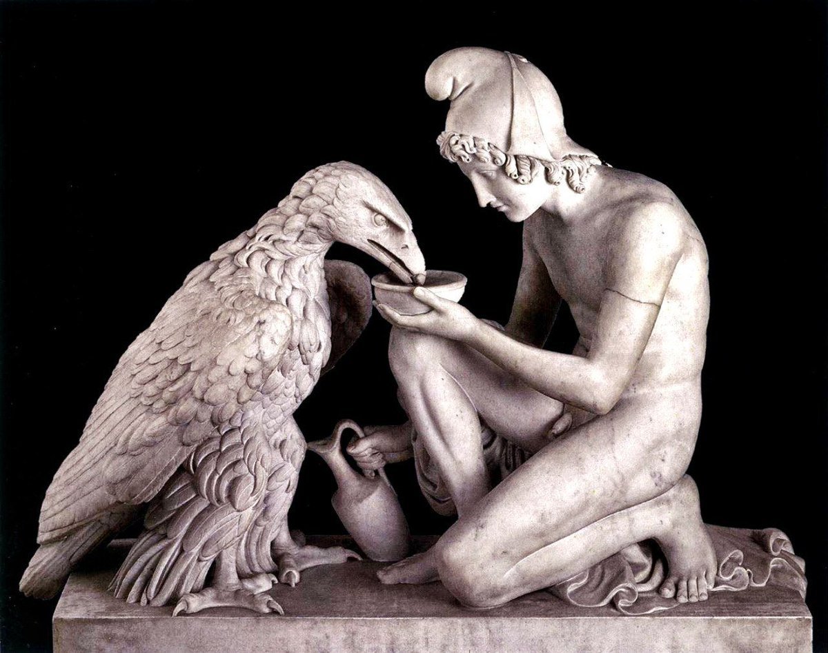 Бертель Торвальдсен. «Ганимед, кормящий Зевесова орла» (1817).
