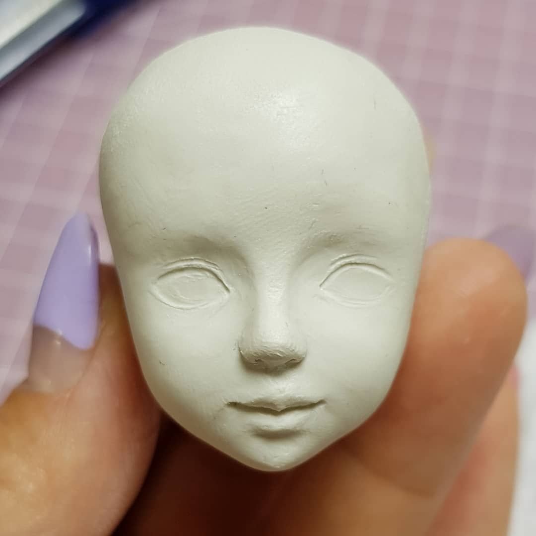 МК лепка головы куклы из полимерной глины