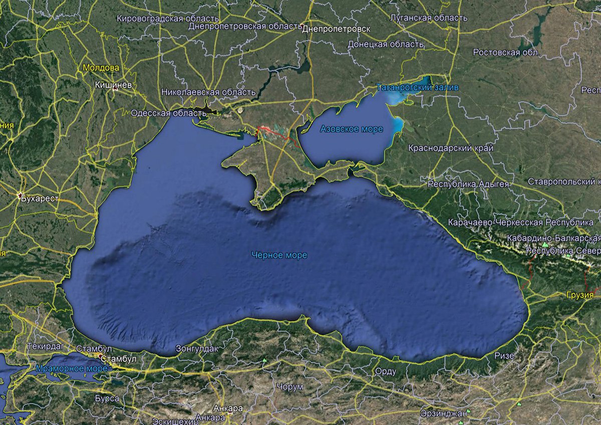 Акватория черного моря карта