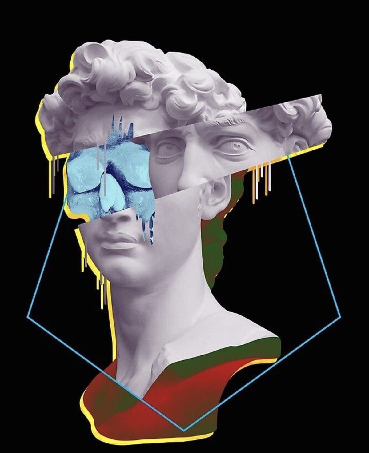 Статуя Давида vaporwave
