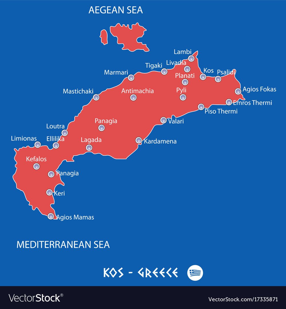 Остров кос Греция на карте