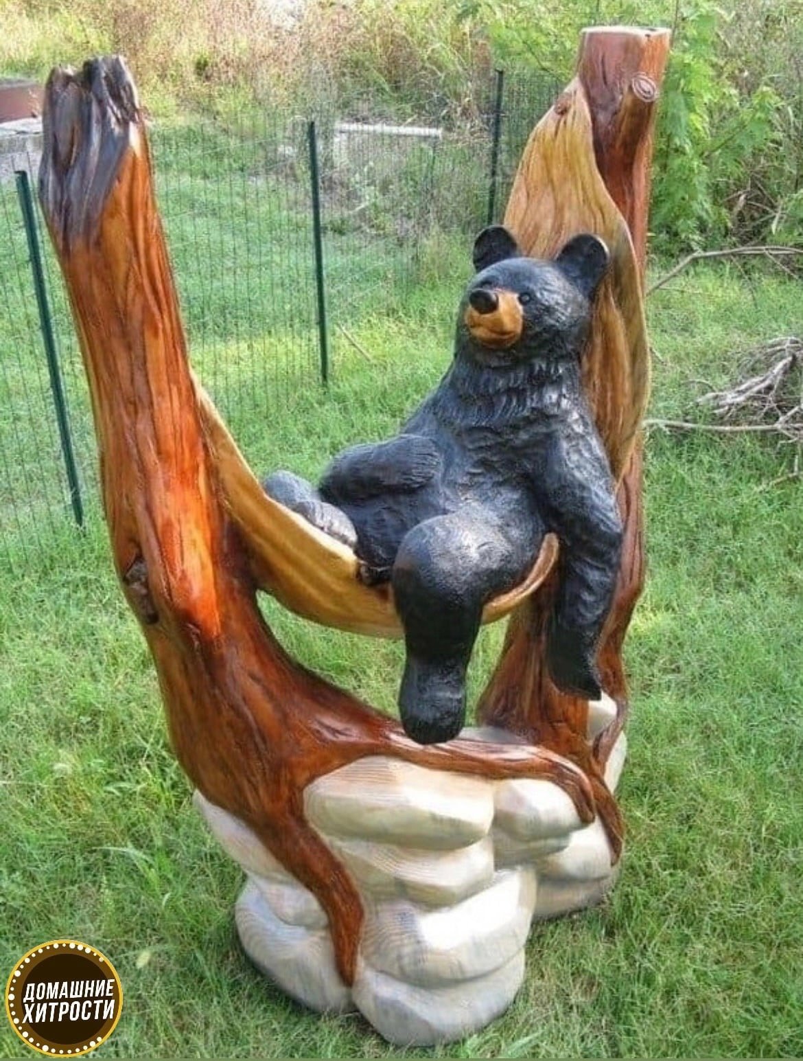 Деревянные фигуры для сада