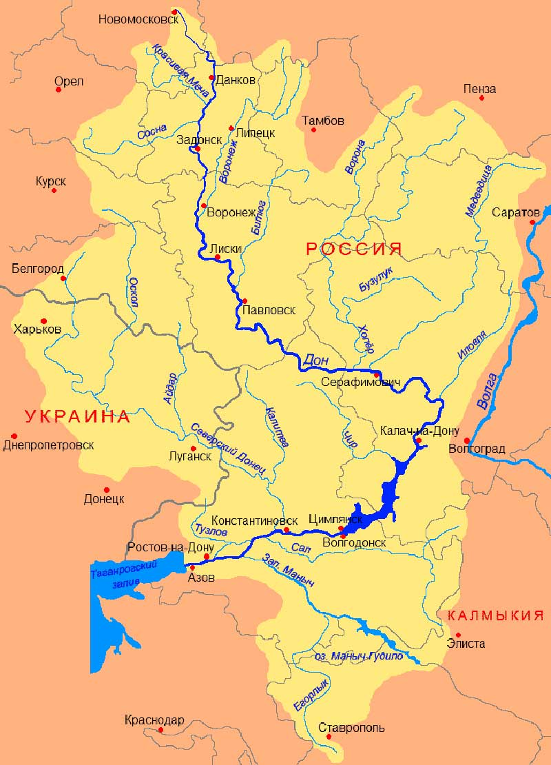 Река Хопер на карте