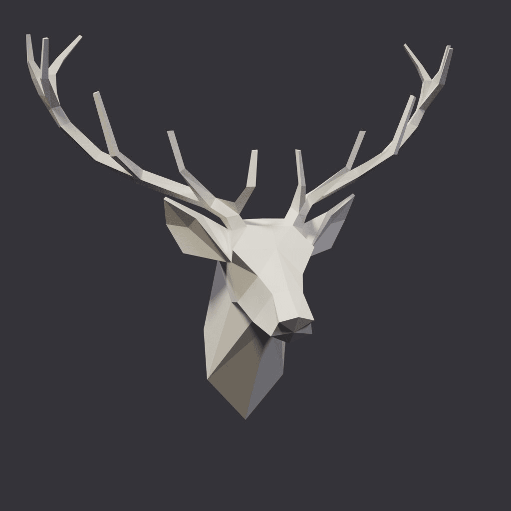 Олень Low Poly 3d