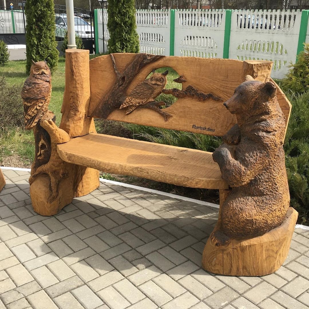 Резьба по дереву скульптура Садовая Орел