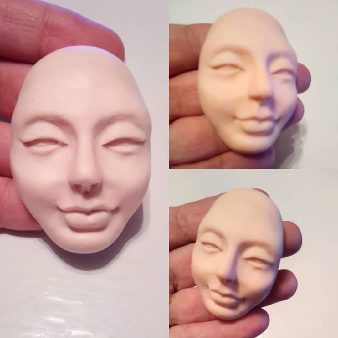 Лицо куклы из полимерной глины