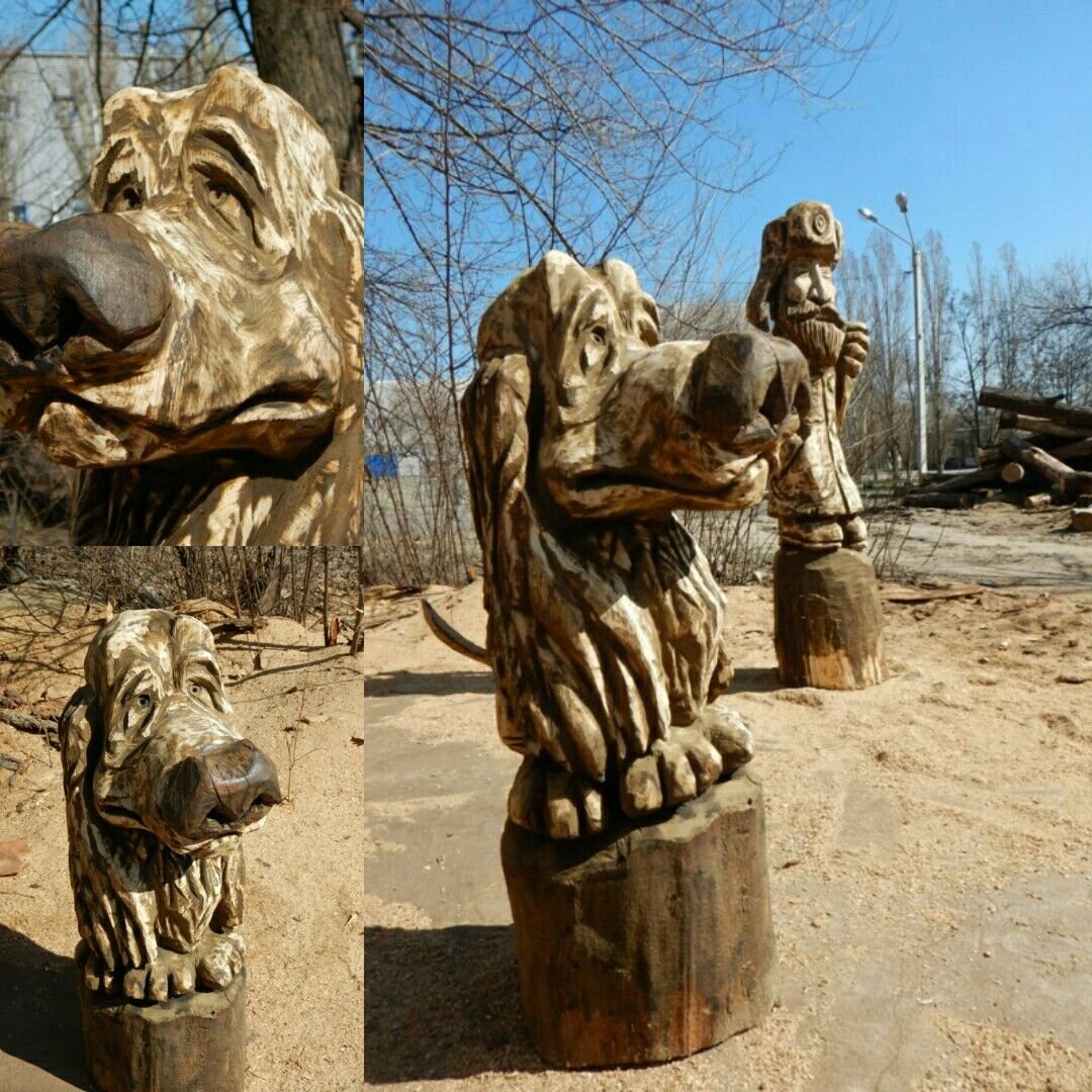Фигуры из цельного дерева