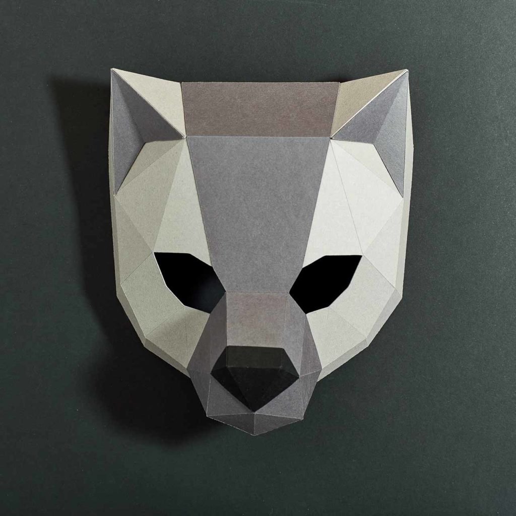 Паперкрафт Wolf Mask схема