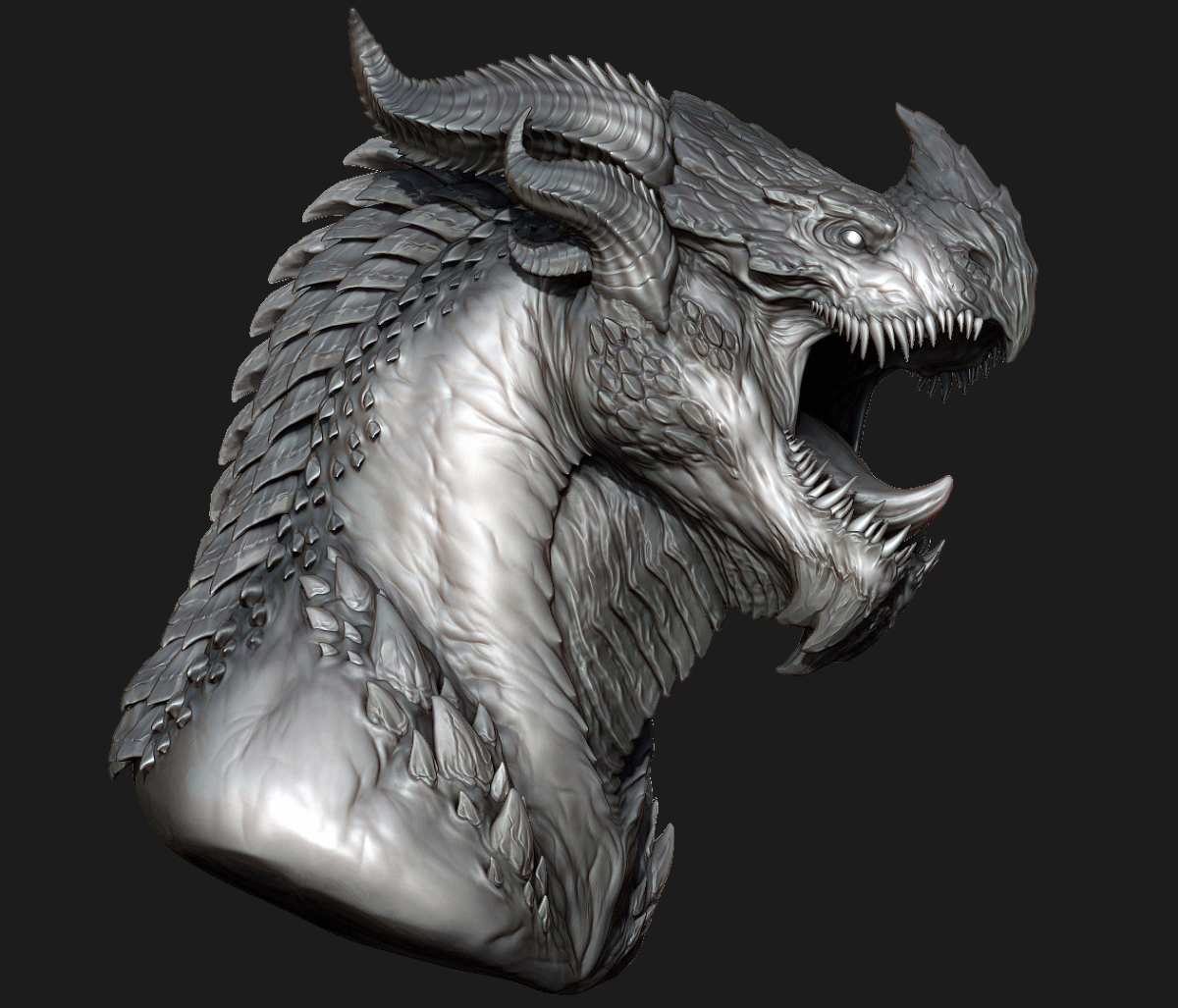 Скульптинг в Zbrush дракон