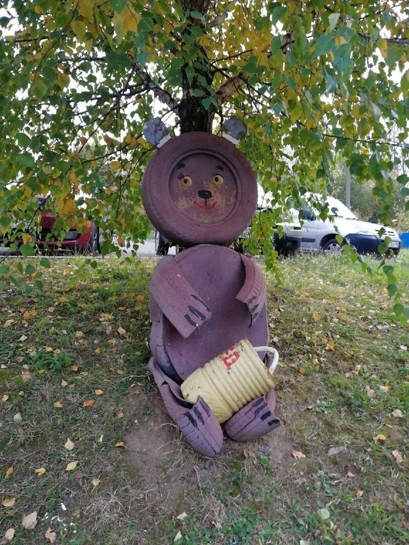 Скульптуры из шин
